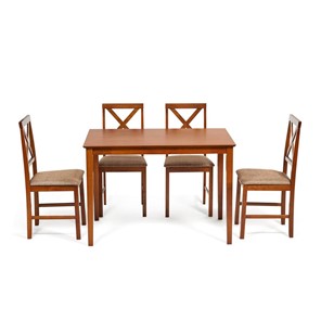 Обеденный комплект Хадсон (стол + 4 стула) id 13831 Espresso арт.13831 в Магадане